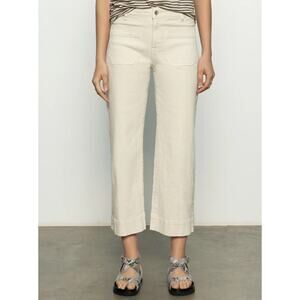 SANCTUARY Marine Wide Leg Denim Pant Jean French Vanilla Anthropologie 25 $100